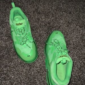 Balenciaga Triple S Neon Green with clear soles